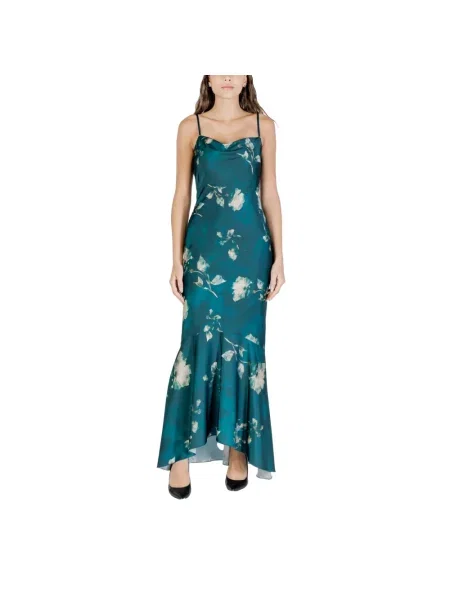 Sukienka Rinascimento w kwiatki zielona