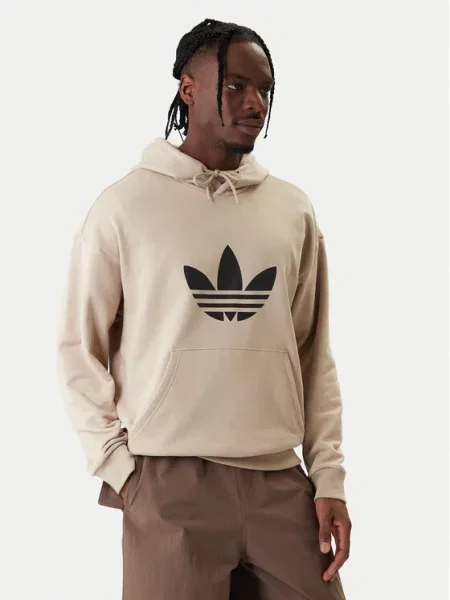 ADIDAS ORIGINALS Mikina Trefoil béžová černá