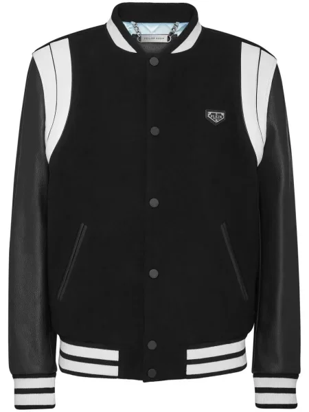 Geanta de piele Philipp Plein negru