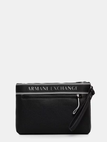 Armani Exchange geantă mică pentru bărbați cu imitație de piele negru