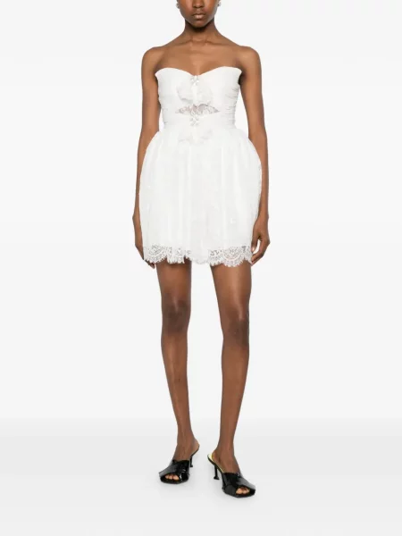 Rochie mini Self-portrait fără bretele alb