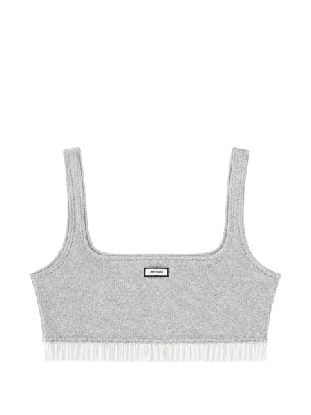 Sutien bralette Entire Studios tricotate gri
