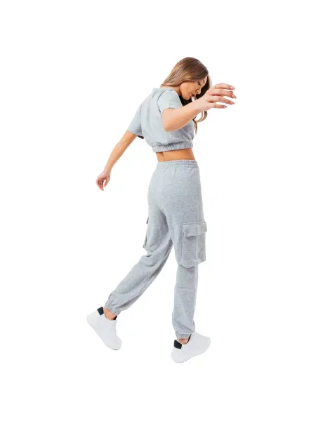 Spodnie sportowe Sweat Crop T-Shirt-Cargo Joggers szara