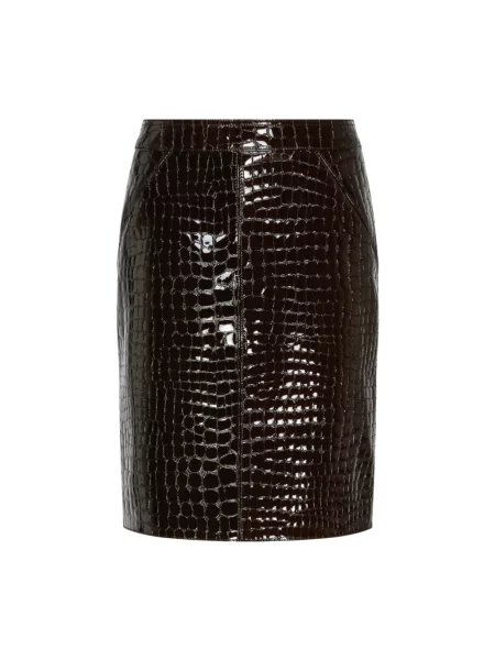 Spódnica skórzana Tom Ford czarna