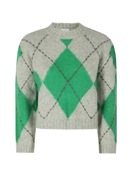 Pulover Ballantyne cu model argyle verde