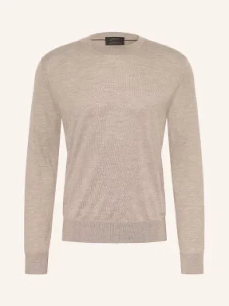 Brioni Sweter Z Kaszmiru I Jedwabiu beige beżowy