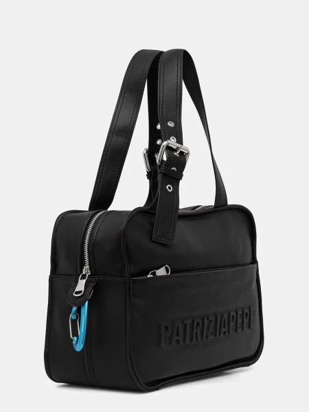 Geantă shopper Patrizia Pepe din piele negru