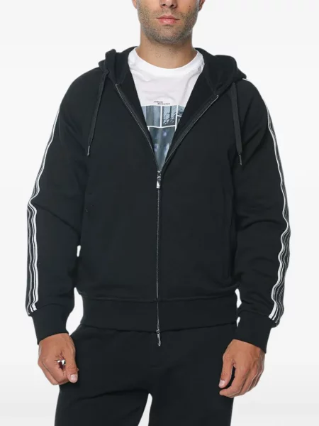 Ριγέ hoodie Emporio Armani μαύρο