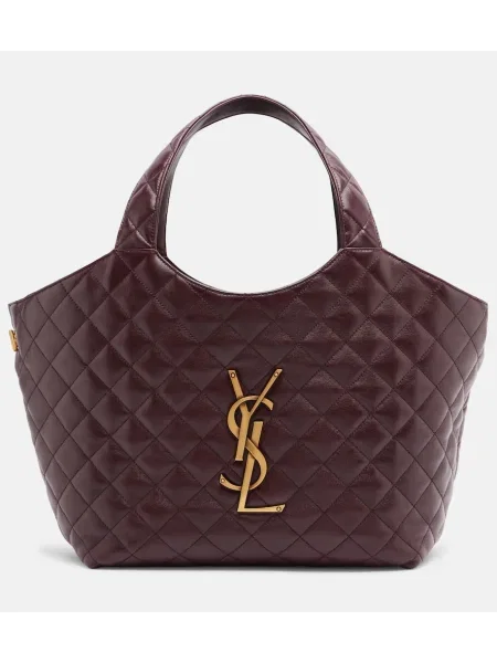 Geanta de piele Saint Laurent din piele bordo