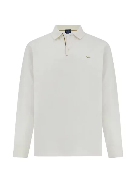 Lung tricou polo Paul & Shark alb