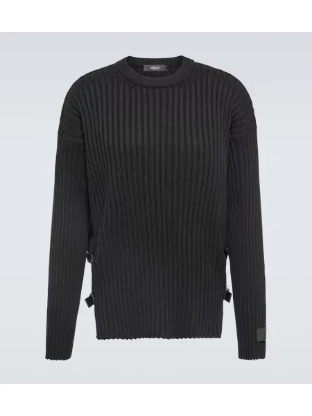 Pulover Versace din piele negru