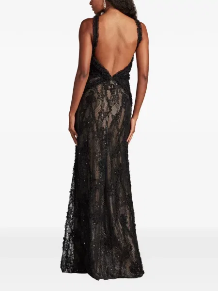 Rochie Tadashi Shoji cu volane din dantelă negru