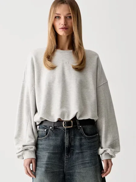 Gestuz bluza oversize z bawełną GZkahla szara