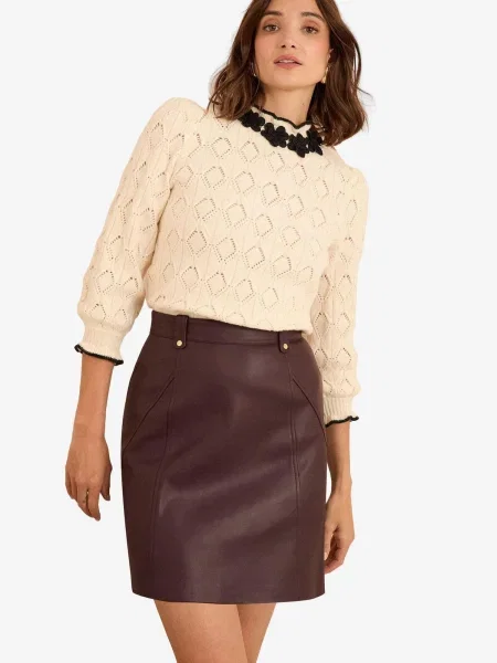 Love & roses Fustă burgundy roșu