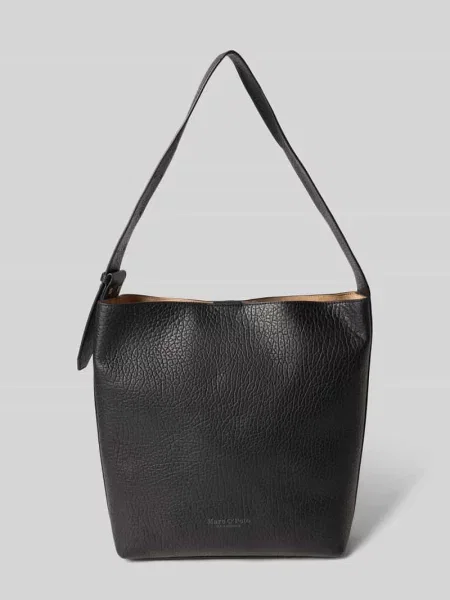 Torba shopper z naturalnej skóry bydlęcej model ‘ANINA’ Marc O'polo czarna