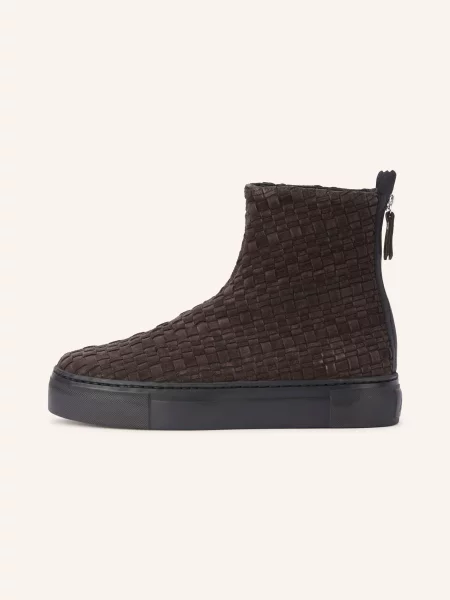 Agl Boots Na Platformě Maria Woven tmavě hnědá