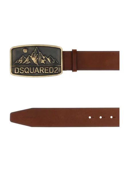 Pasek Dsquared2 skórzany brązowy