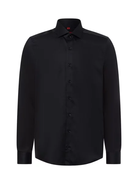 Finshley & Harding koszula biznesowa non-iron Mężczyźni Slim Fit jednolity 39 czarny