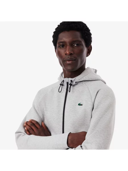 Lacoste Oddychająca Sportowa Kurtka Dresowa szara