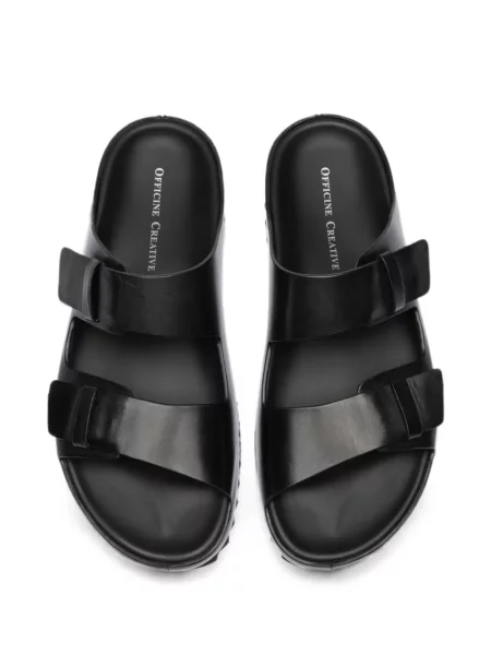 Sandale Officine Creative din piele cu bretele negru