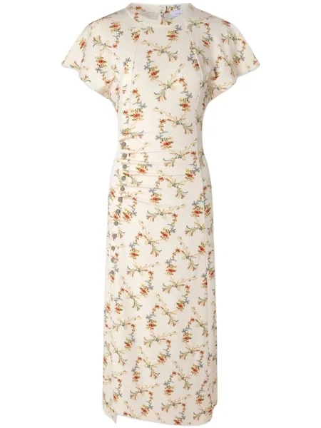Rochie midi Rabanne cu model floral cu imagine până la genunchi
