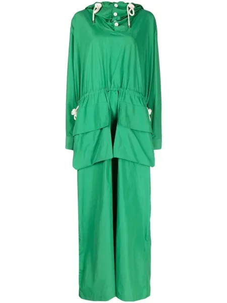 Rochie maxi Plan C lungă de costum verde