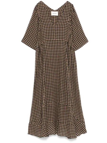 Maksi sukienka maxi Henrik Vibskov garniturowa brązowa