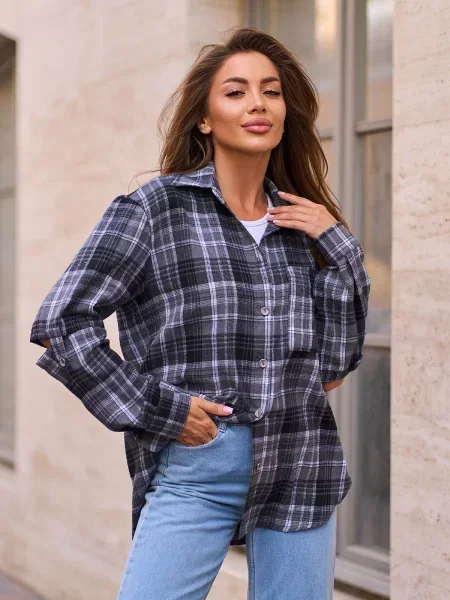 Сорочка ISSA Plus сірий