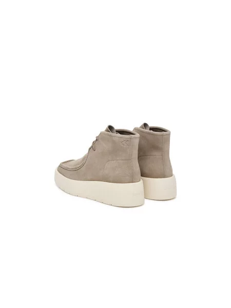 Kotníková obuv Calvin Klein Flatf Lace Up Apr Cut Boot béžová