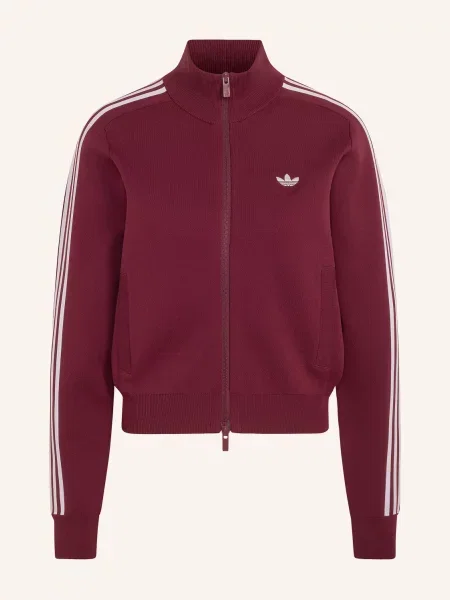 Adidas Originals Pletený Svetr Slim Knit tmavě červená bílá