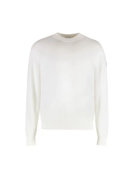 Sweter Moncler z dekoltem w kształcie litery U biały