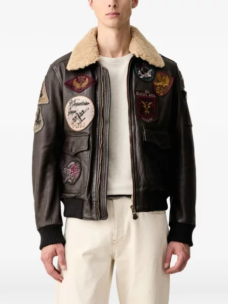 Gulerat geanta de piele Aeronautica Militare maro