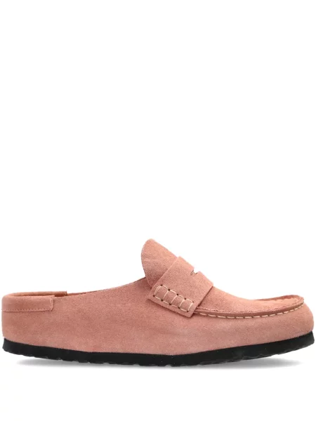 Papuci tip mules Birkenstock din piele de căprioară roz