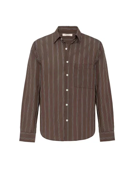 Antioch Košile čokoládová / tmavě hnědá bílá