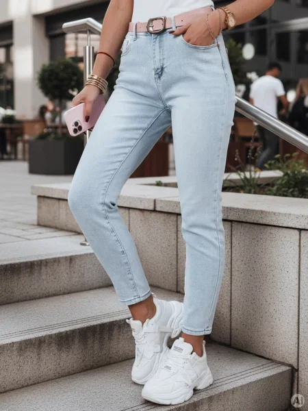 Spodnie jeansowe slim fit z paskiem SLIMLOVE Dstreet