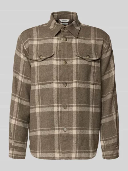 Kurtka koszulowa o kroju regular fit z dodatkiem wełny model ‘LOSEPABLO’ Selected Homme beżowa