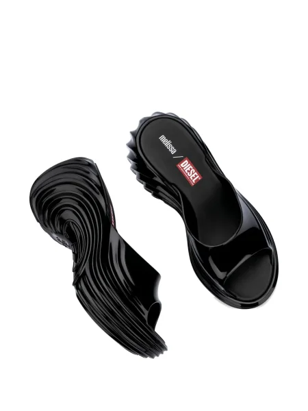 Papuci Melissa cu platformă negru