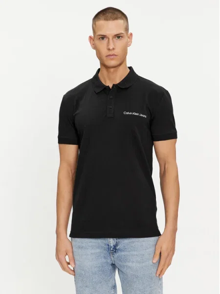 Calvin Klein Jeans Tricou polo Institutional negru