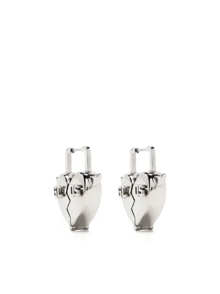 Cercei Gcds cu motiv cu inimi argintiu