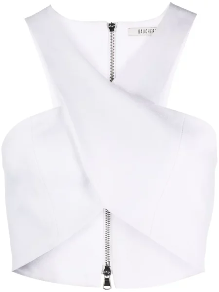 Ленен топ Gauchere бяло