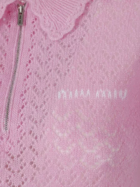 Μεταξωτό polo Miu Miu ροζ