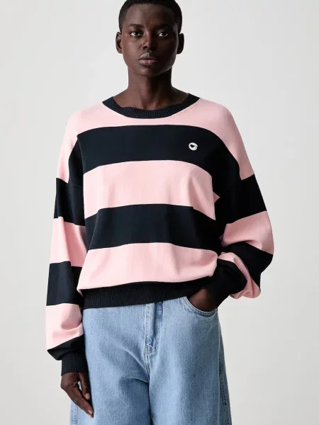Coperni pulóver női viszkózzal Striped rózsaszín