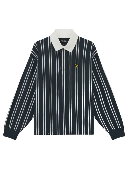 Lyle & Scott Pulover Rugby bleumarin alb