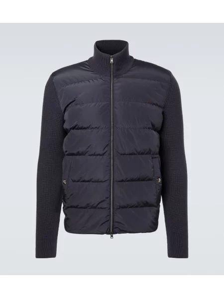 Vlněná péřová bunda Herno šedá