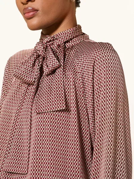 Reiss Halenka S Vázačkou Eden tmavě červená khaki béžová