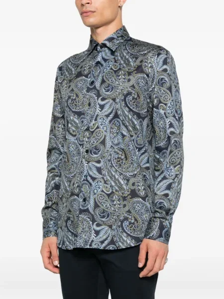 Cămașă Etro cu imagine cu model paisley albastru