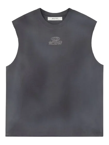 Риза Aboutblank без ръкави с автограф сиво