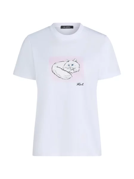 Koszulka Karl Lagerfeld z nadrukiem biała