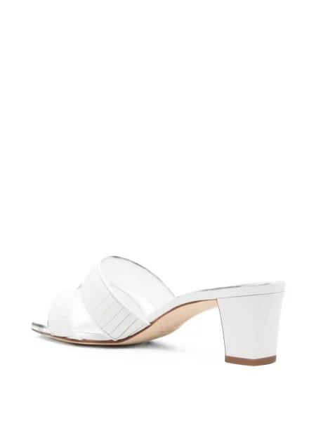 Papuci tip mules Manolo Blahnik alb