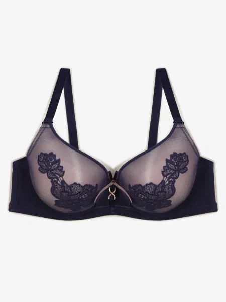 Sutien bleumarin cu dantelă Full Cup Pasecia
